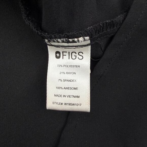 FIGS Limbe Moto Scrub Top Technical Size Small Black - Picture 6 of 8